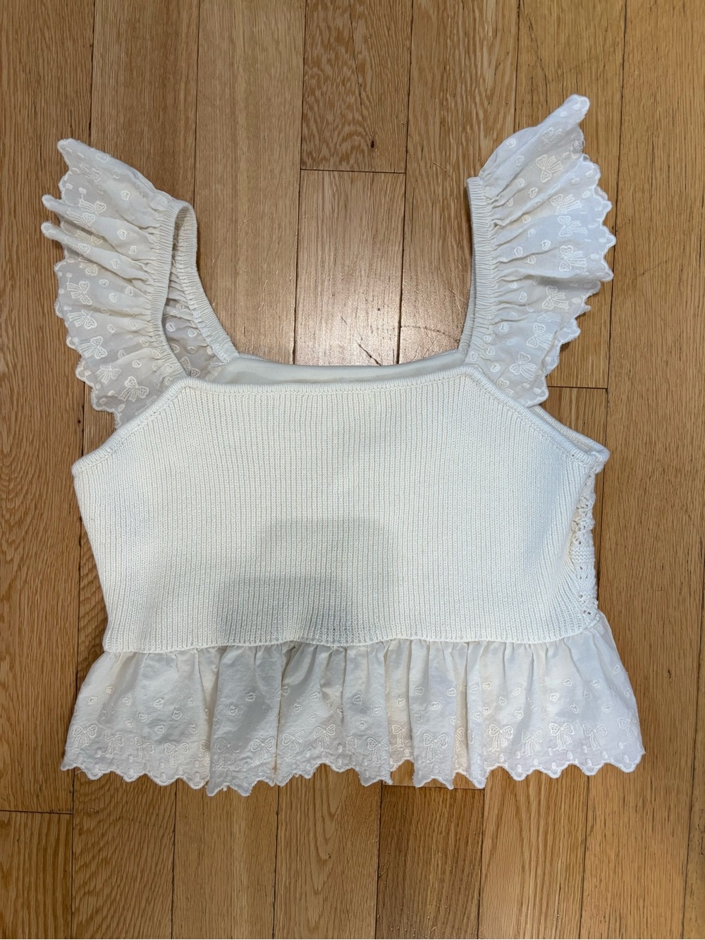 Altar'd State Cream Eyelet Ruffle Tank Top - Picture 7 of 7